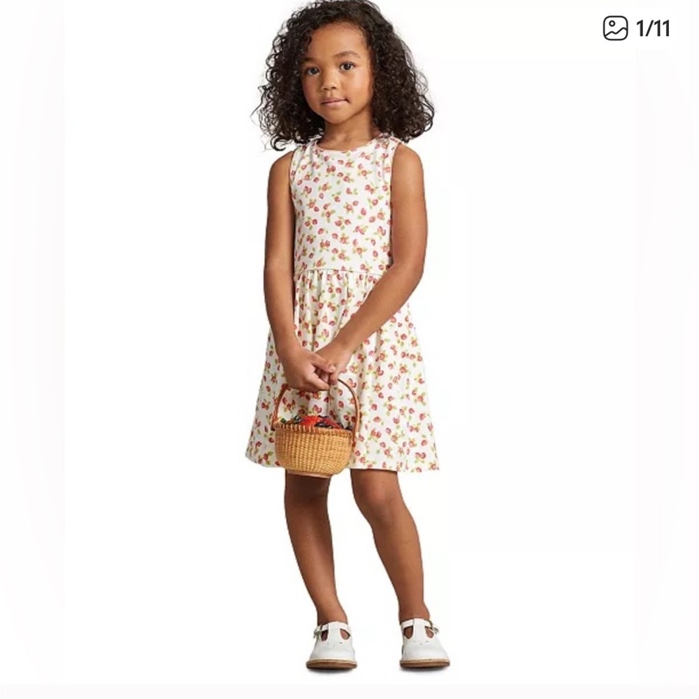 Polo by Ralph Lauren Jersey Kids Dress - Cream and Red